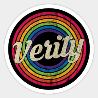 Verity - Retro Rainbow Faded-Style Sticker